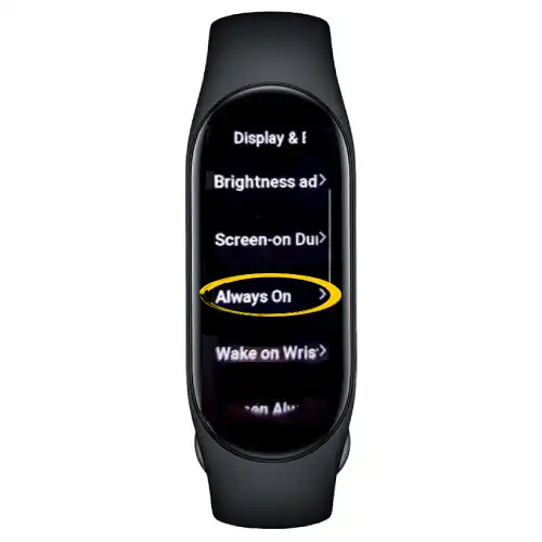 Mi Band 7 always on display